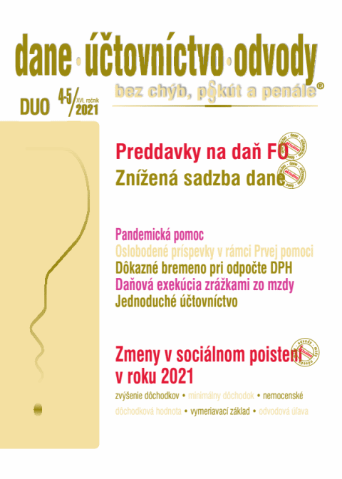 DUO . 4-5 / 2021 - Zmeny v daniach a v tovnctve v roku 2021