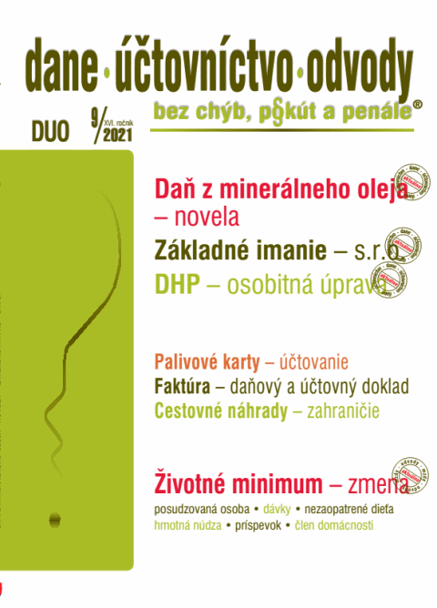 DUO . 9 / 2021 - Dane, tovnctvo, odvody bez chb, pokt a penle