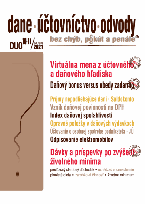 DUO . 10-11 / 2021 - Zmeny v daniach, v tovnctve, zdaovan miezd