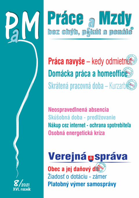 PaM . 8 / 2021 - Kurzarbeit, Pravideln a prleitostn homeoffice